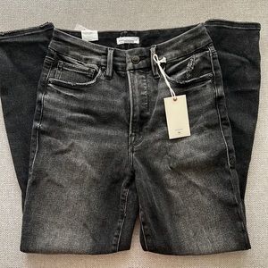 Good American good waist crop black jeans